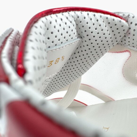 Christian Louboutin Sharkina White Mesh Red Sneakers Size 38.5 US 8.5 Women 6977 - Picture 14 of 15